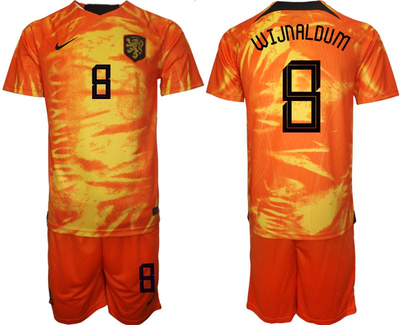 Men 2022 World Cup National Team Netherlands home orange #8 Soccer Jerseys->netherlands(holland) jersey->Soccer Country Jersey